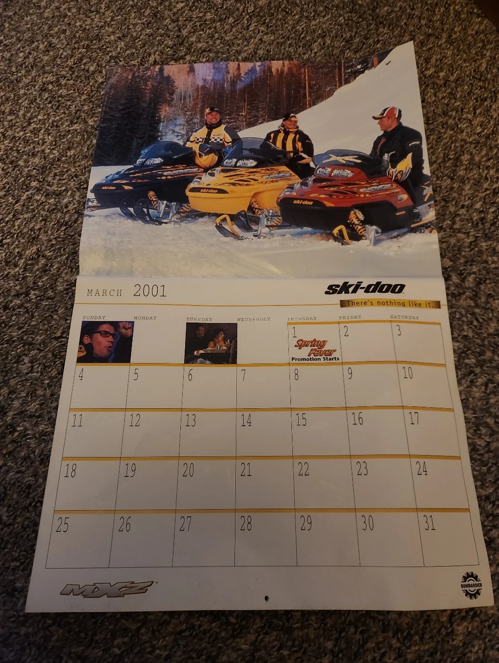 2001 - 2002 Ski-Doo Bombardier Snowmobile Calendar